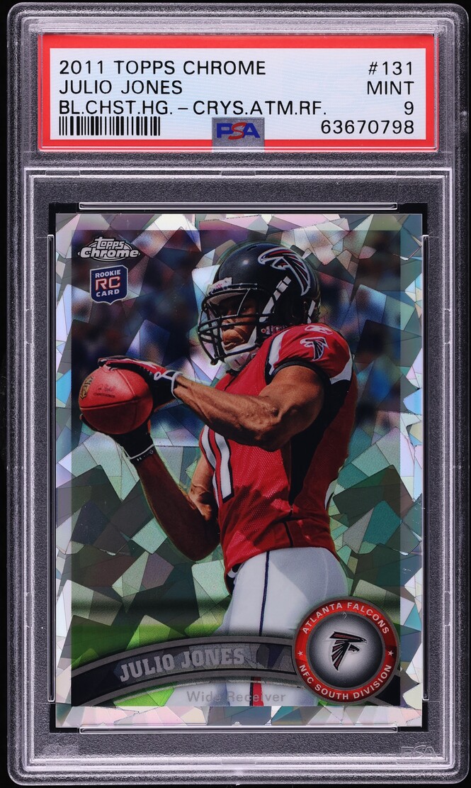2011 Topps Chrome Chrystal Atomic Refractor Julio Jones ROOKIE /139 #131 PSA 9 MINT - Photo 1