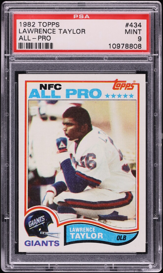 1982 Topps Football Lawrence Taylor ROOKIE, ALL-PRO #434 PSA 9 MINT - Photo 1