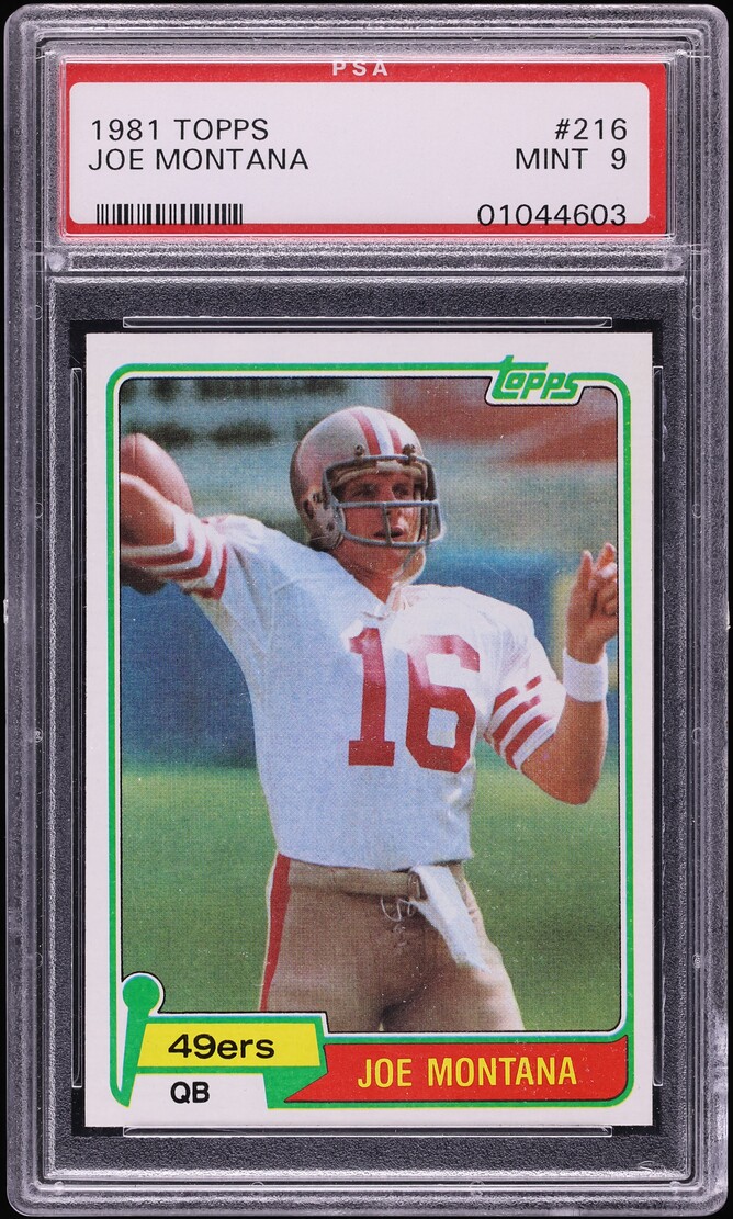 1981 Topps Football Joe Montana ROOKIE #216 PSA 9 MINT - Photo 1