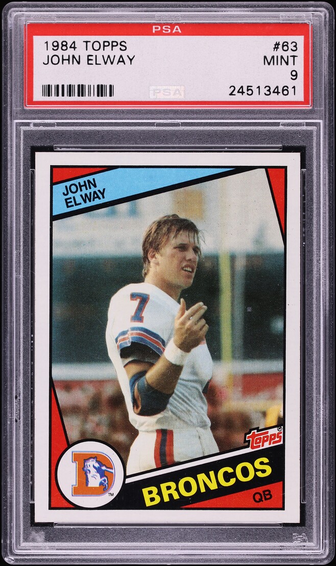 1984 Topps Football John Elway ROOKIE #63 PSA 9 MINT - Photo 1