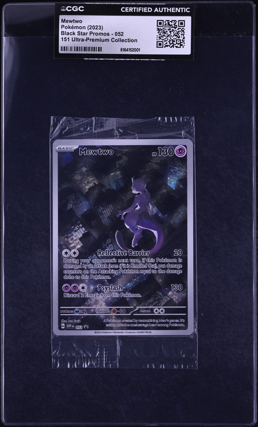 2023 Pokemon Scarlet & Violet Promo 151 Ultra Premium Full Art Mewtwo #52 CGC AUTH