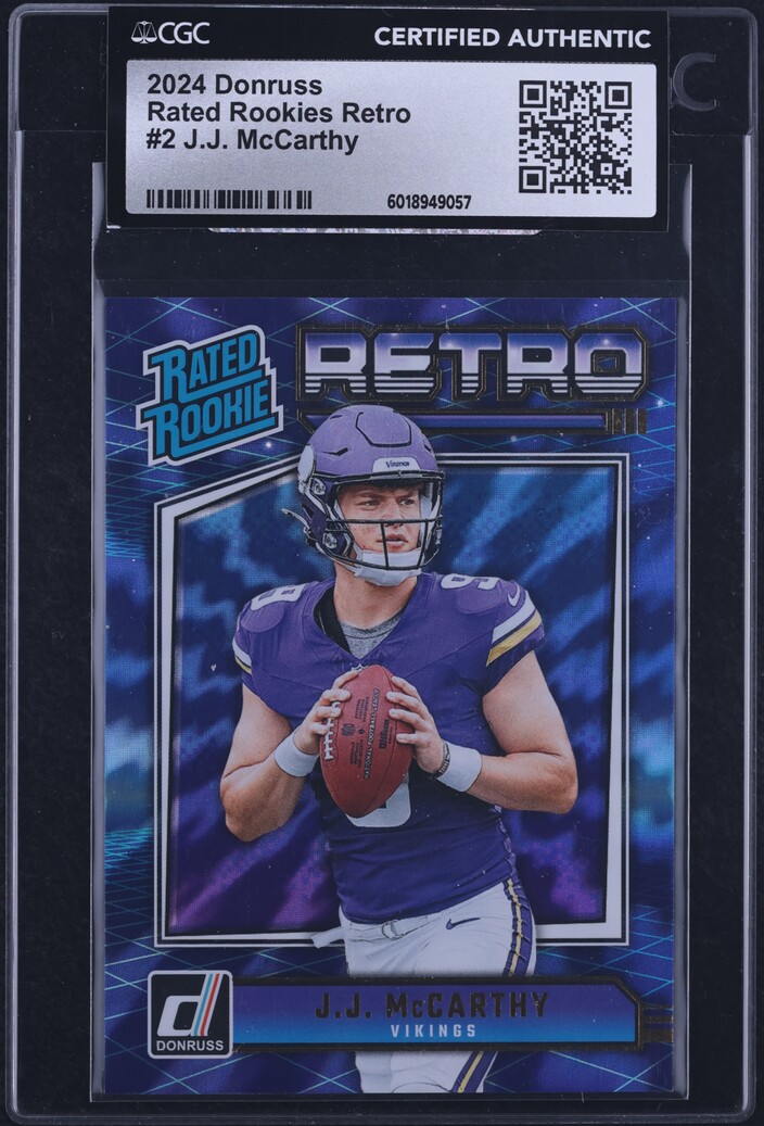 2024 Donruss Retro J.J. McCarthy ROOKIE #2 CGC AUTH