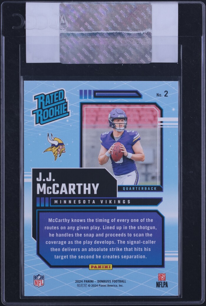 2024 Donruss Retro J.J. McCarthy ROOKIE #2 CGC AUTH