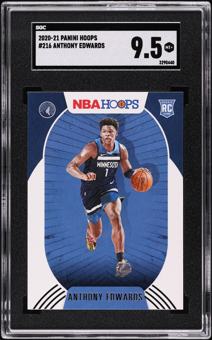 2020 Hoops Anthony Edwards ROOKIE #216 SGC 9.5 MINT+