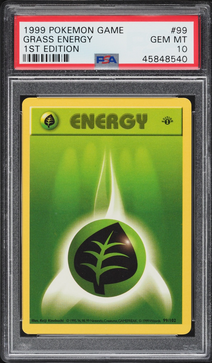 1999 Pokemon Base Set Shadowless 1st Edition Grass Energy #99 PSA 10 GEM MINT