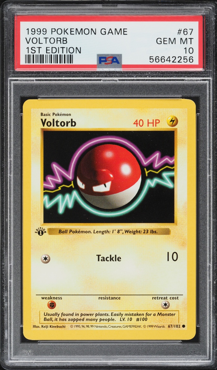1999 Pokemon Base Set Shadowless 1st Edition Voltorb #67 PSA 10 GEM MINT