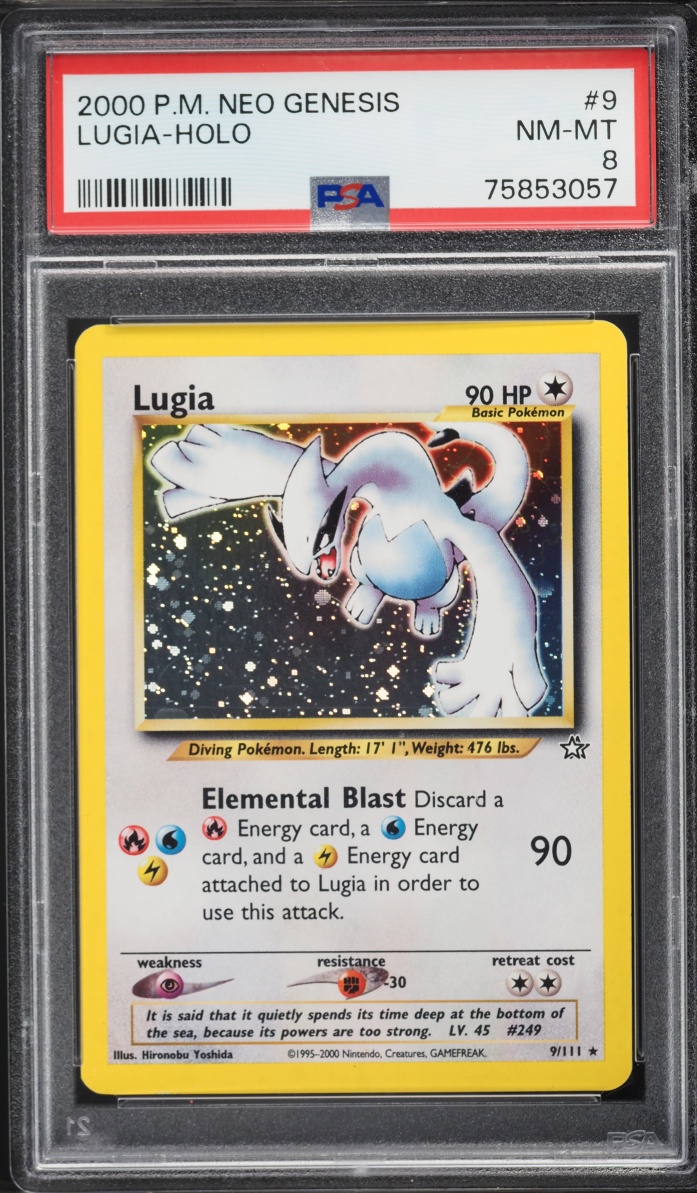 2000 Pokemon Neo Genesis Holo Lugia #9 PSA 8 NM-MT