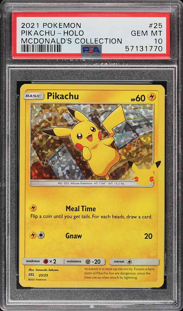 2021 Pokemon Sword & Shield McDonald's Collection Holo Pikachu #25 PSA 10 GEM MINT
