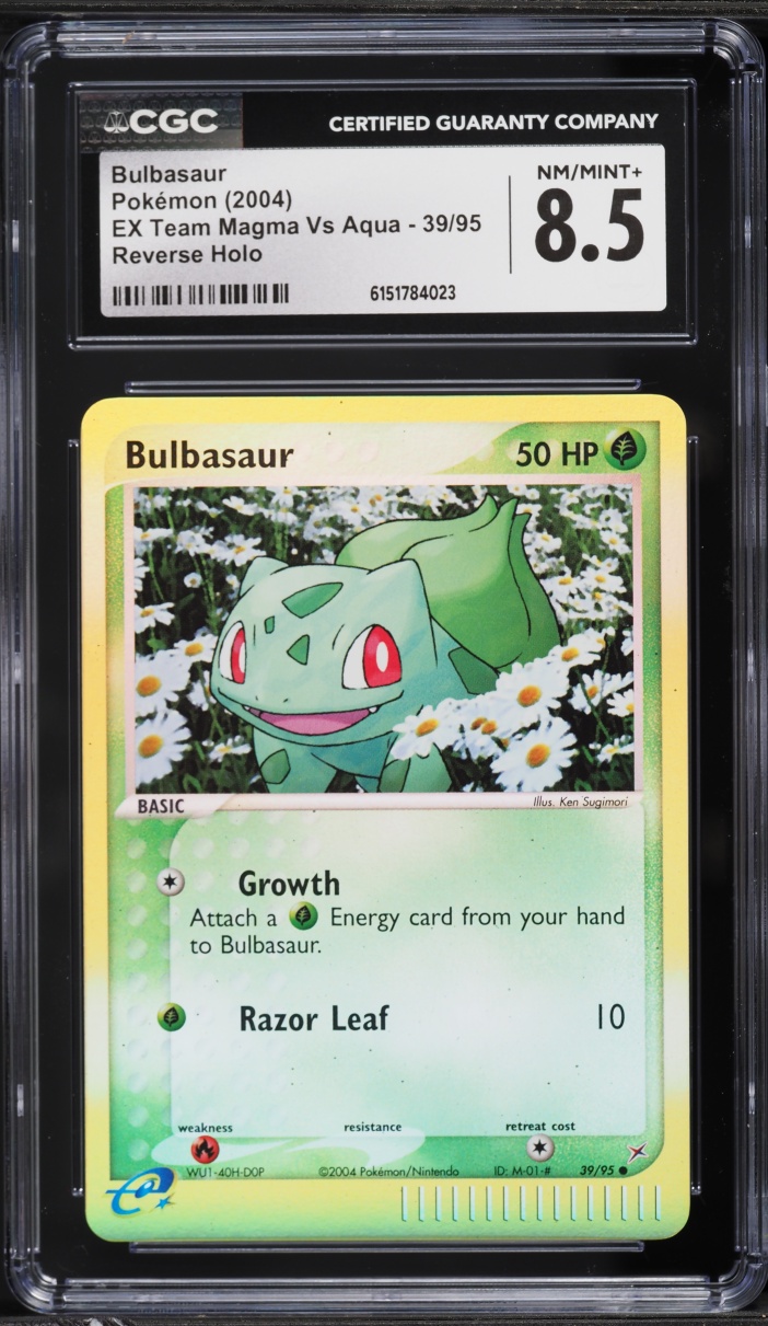 2004 Pokemon EX Team Magma Vs Aqua Reverse Holo Bulbasaur #39 CGC 8.5 NM-MT+