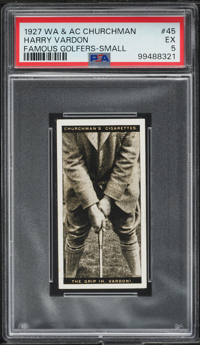 1927 WA & AC Churchman Famous Golfers Small Harry Vardon #45 PSA 5 EX