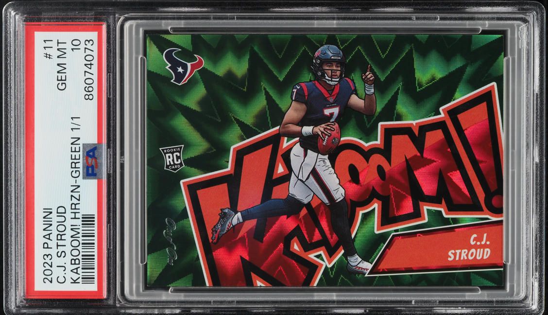 2023 Absolute Green Kaboom! Horizontal C.J. Stroud ROOKIE 1/1 #11 PSA 10 GEM