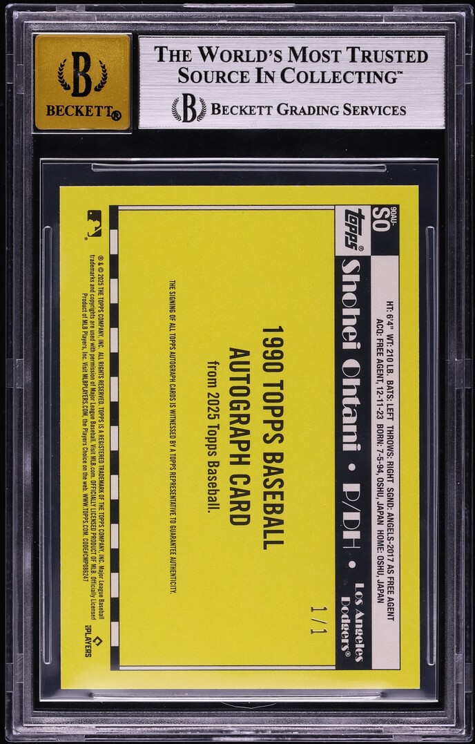 2025 Topps '90 Platinum Shohei Ohtani AUTO 1/1 #90AU-SO BGS 9 MINT