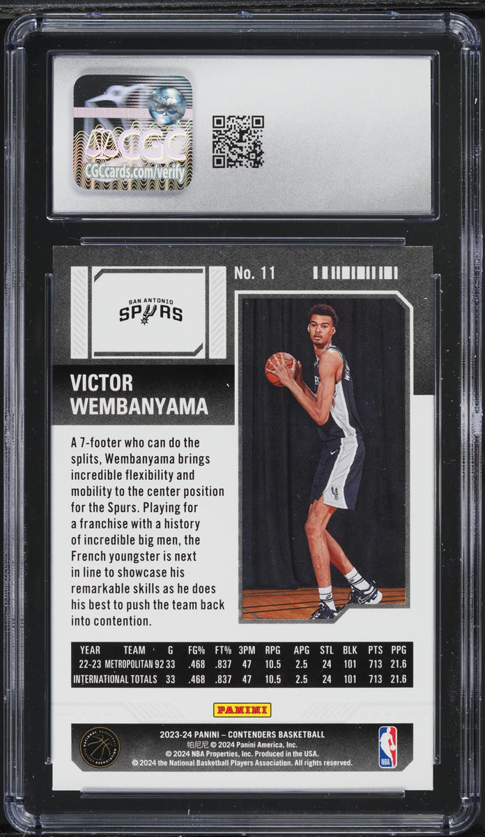 2023 Panini Contenders Retail Victor Wembanyama ROOKIE #11 CGC 10 GEM MINT