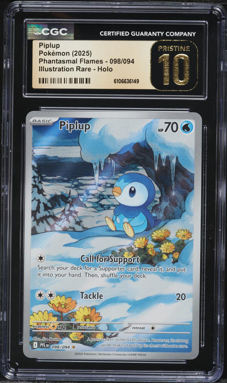 2025 Pokemon Mega Phantasmal Flames IR Piplup #98 CGC 10 GEM MINT