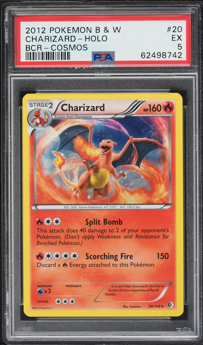 2012 Pokemon Black & White Boundaries Crossed Holo Charizard #20 PSA 5 EX