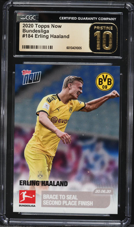2020 Topps Chrome UEFA Champions League Erling Haaland SP #49 PSA