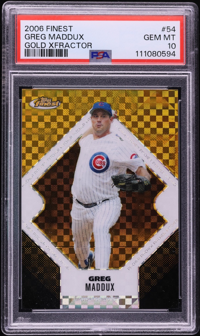 2006 Finest Gold Xfractor Greg Maddux /10 #54 PSA 10 GEM MINT