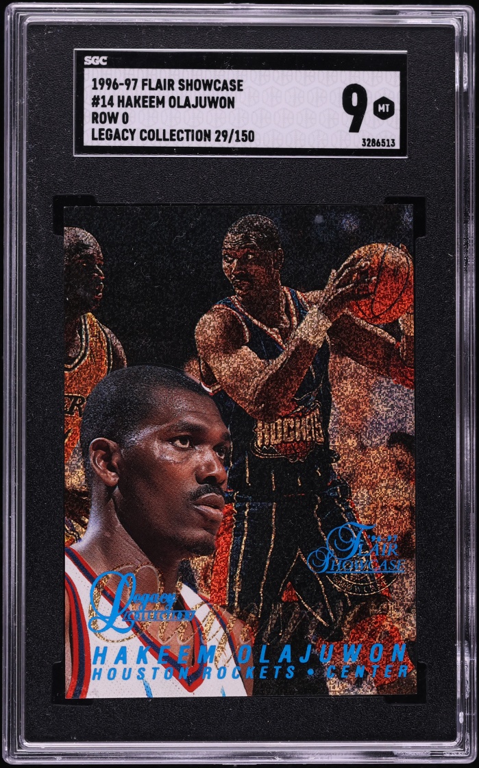 1996 Flair Showcase Legacy Collection Row 0 Hakeem Olajuwon /150 #14 SGC 9 MINT