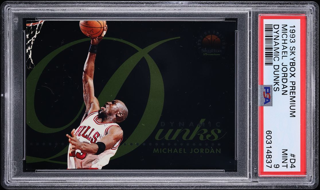 1993 Skybox Premium Dynamic Dunks Michael Jordan #D4 PSA 9 MINT