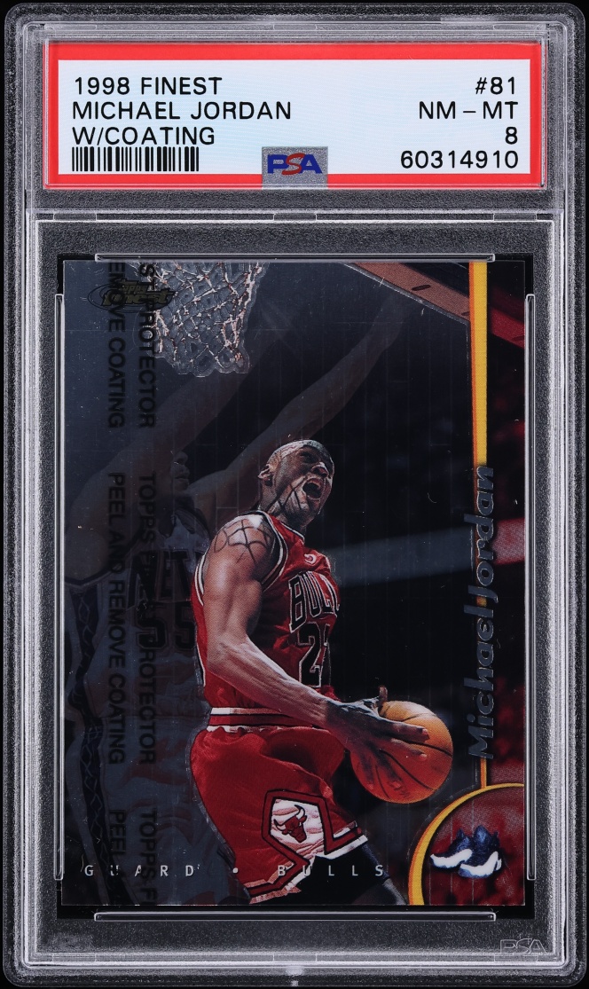 1998 Finest Basketball w/ Coating Michael Jordan #81 PSA 8 NM-MT