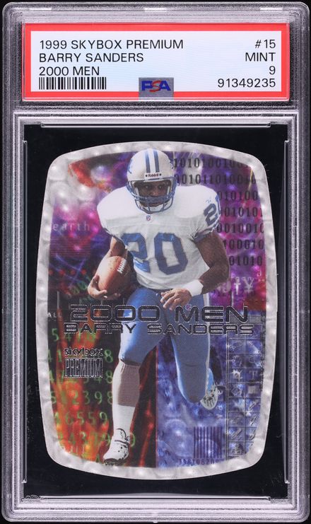 1999 Skybox Premium 2000 Men Die-Cut Barry Sanders /100 #15 PSA 9 MINT