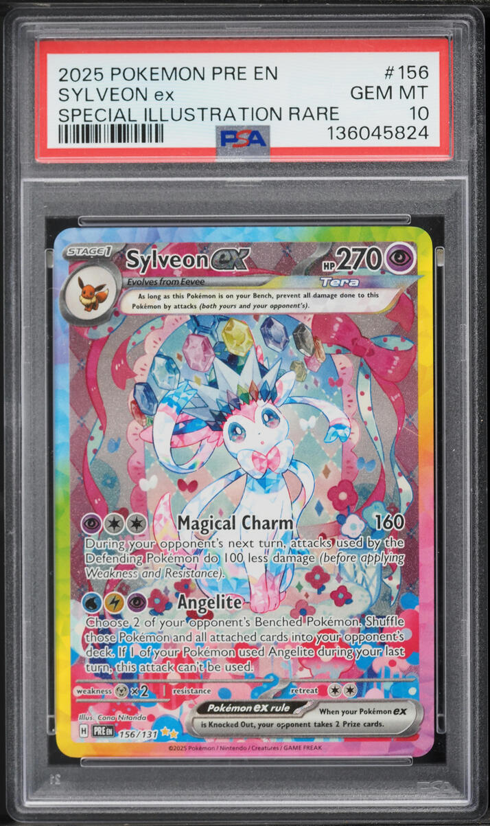 2025 Pokemon Scarlet & Violet Prismatic Evolutions SIR Sylveon ex #156 PSA 10 GEM MINT