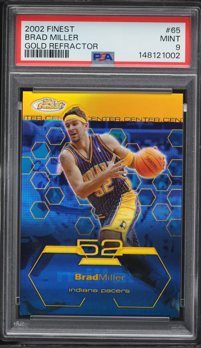 2002 Finest Gold Refractor Brad Miller /25 #65 PSA 9 MINT