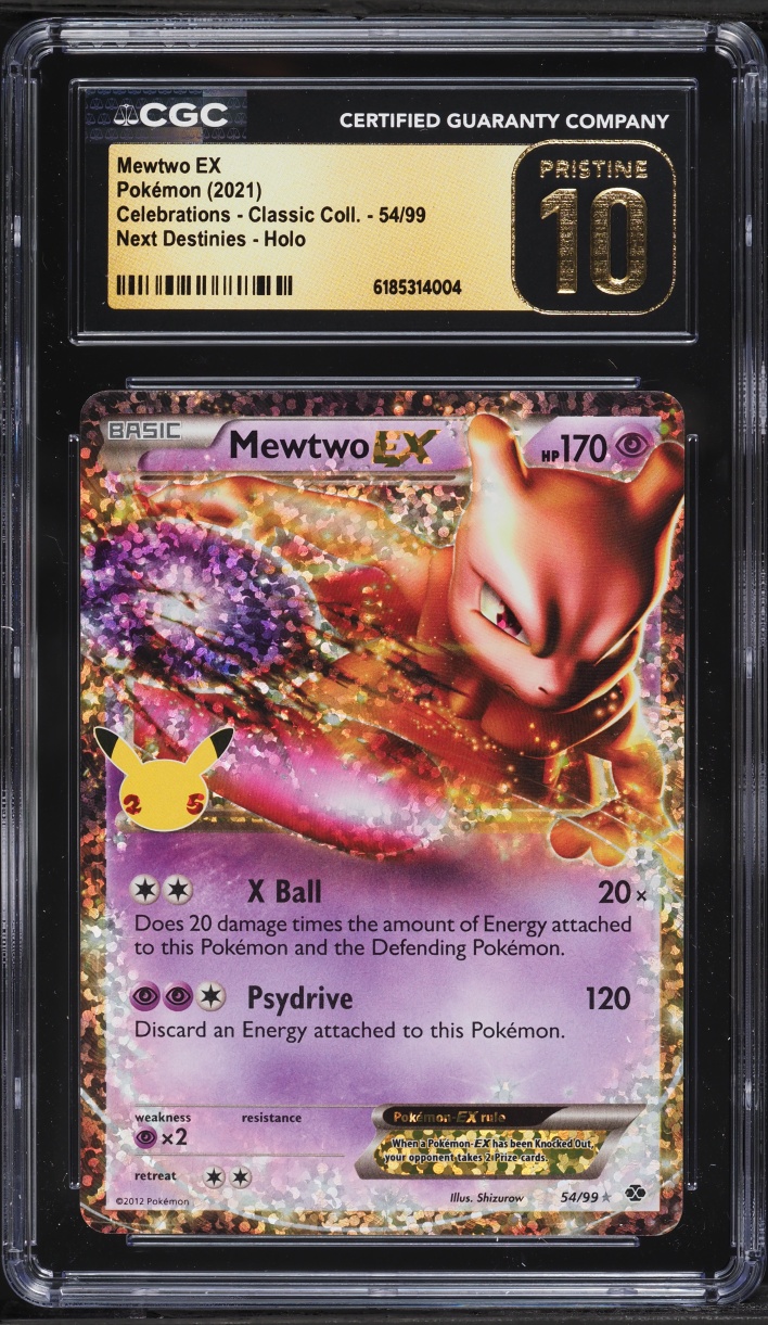 2021 Pokemon Sword & Shield Celebrations Classic Collection Holo Mewtwo EX #54 CGC 10 PRISTINE