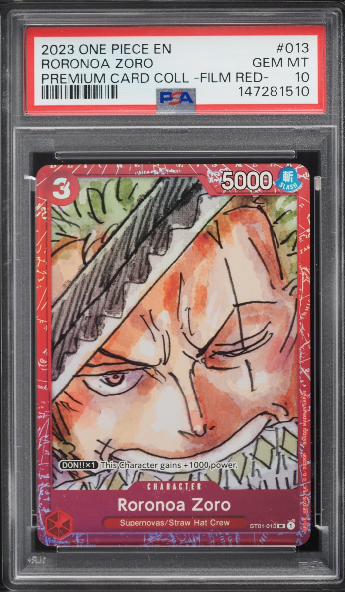 2023 One Piece Premium Collection Film Red SR Roronoa Zoro #ST01-013 PSA 10 GEM MINT