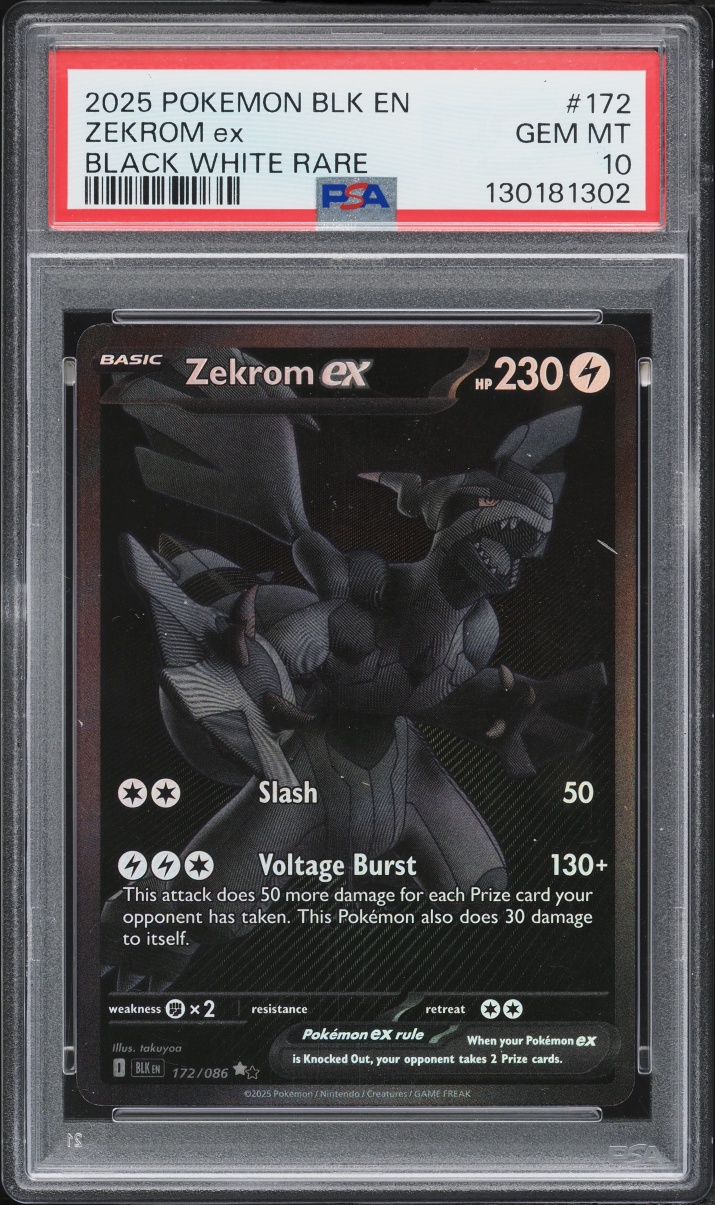 2025 Pokemon Scarlet & Violet Black Bolt BWR Zekrom ex #172 PSA 10 GEM MINT