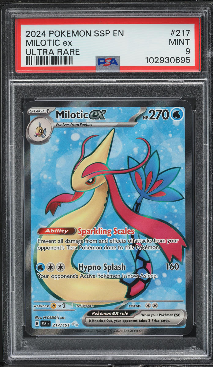 2024 Pokemon Scarlet & Violet Surging Sparks Full Art Milotic ex #217 PSA 9 MINT