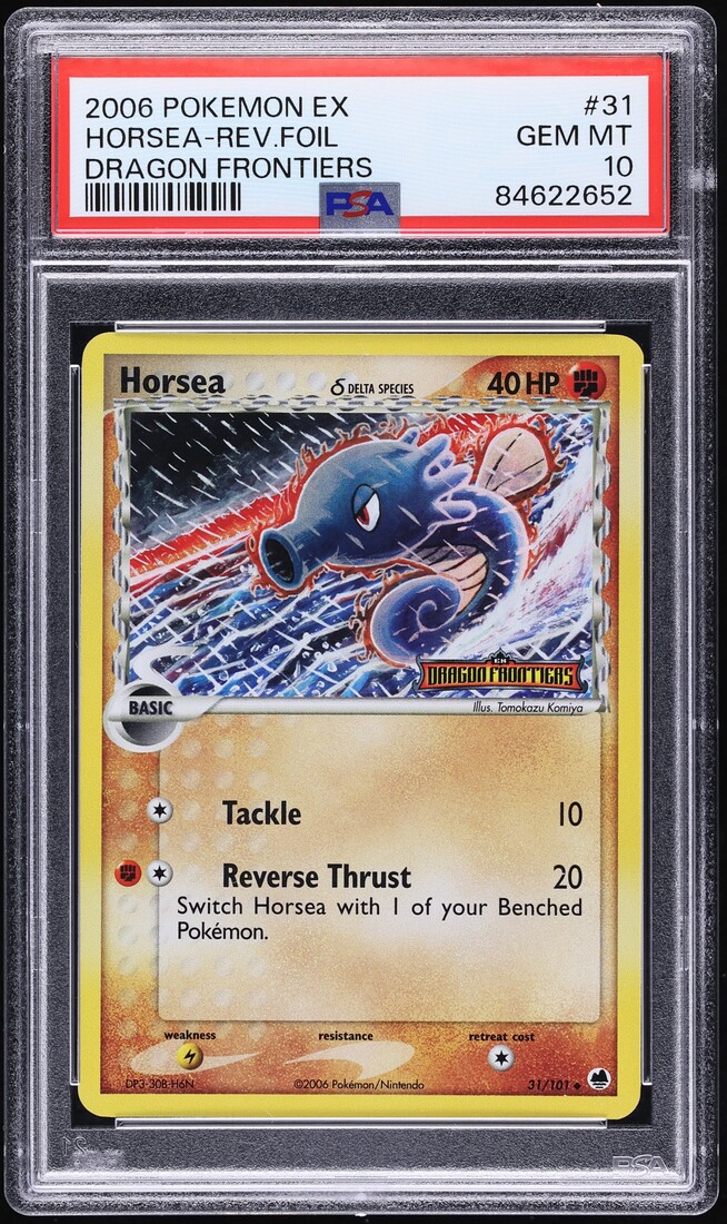 2006 Pokemon EX Dragon Frontiers Reverse Holo Horsea #31 PSA 10 GEM MINT