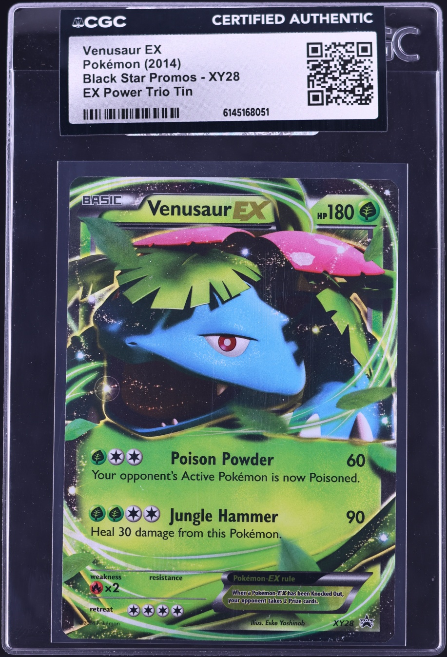 2014 Pokemon XY Black Star Promo Holo Venusaur EX #XY28 CGC AUTH