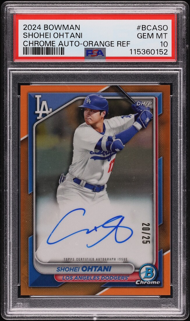 2024 Bowman Chrome Orange Refractor Shohei Ohtani AUTO /25 #BCA-SO PSA 10 GEM