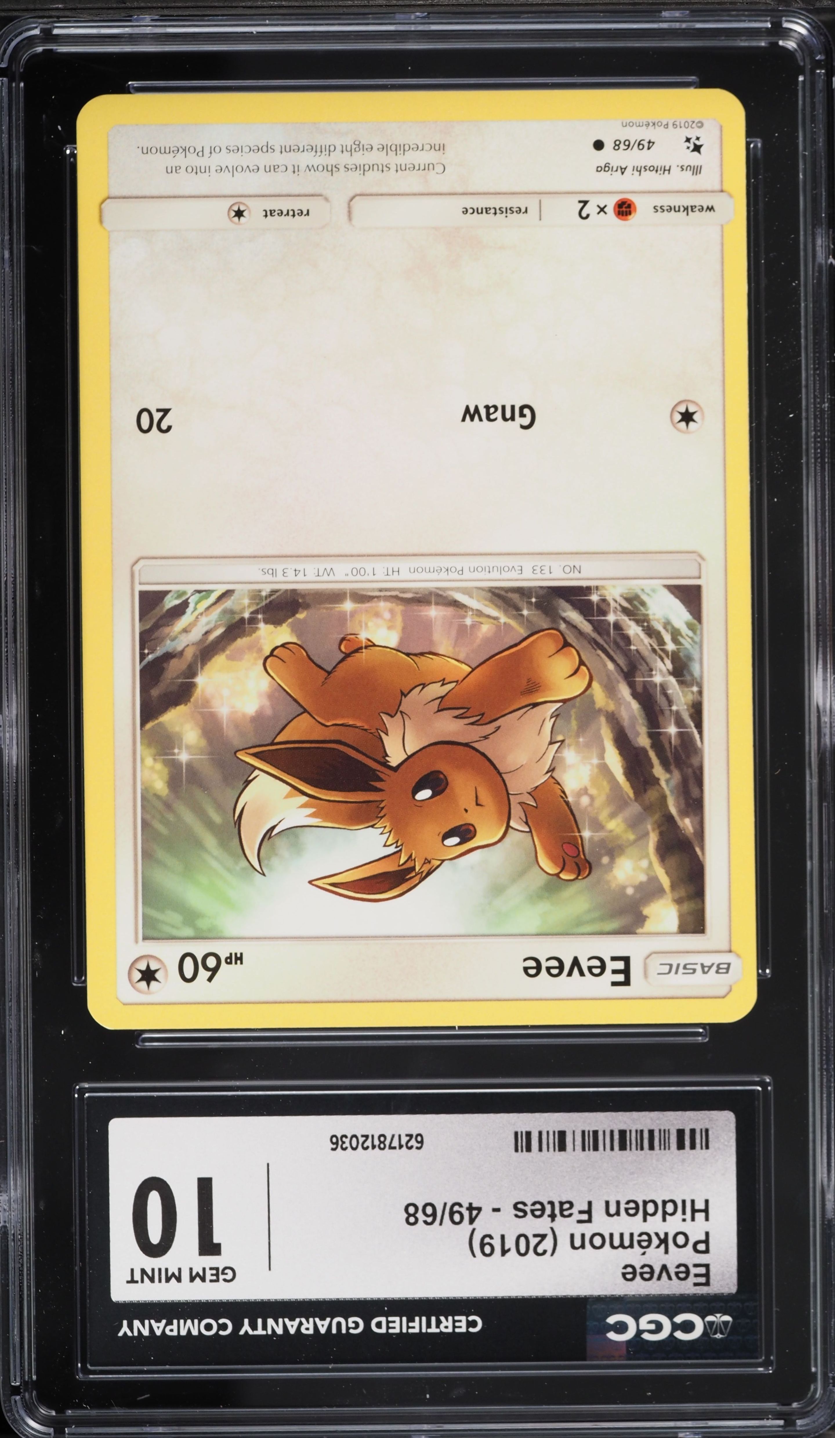 2019 Pokemon Sun & Moon Hidden Fates Eevee #49 CGC 10 GEM MINT