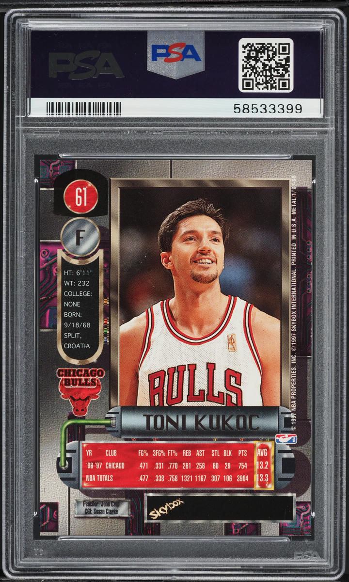 1997 Metal Universe Toni Kukoc #61 PSA 9 MINT