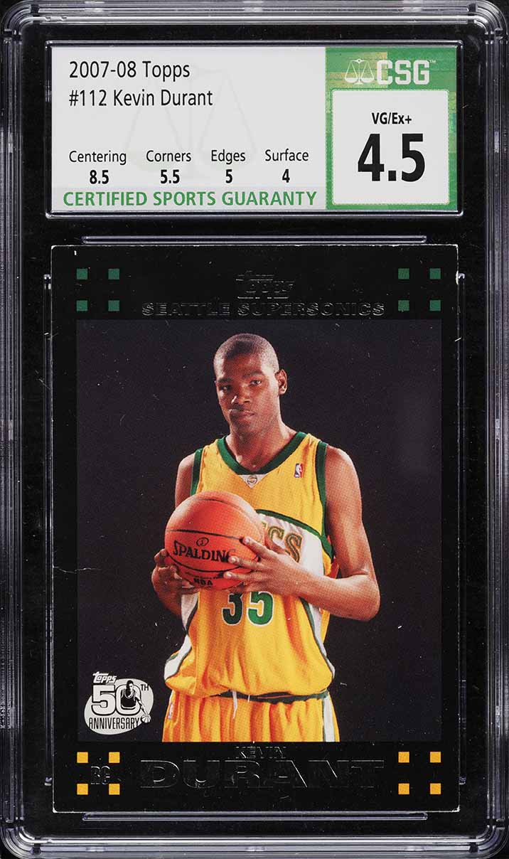 2007 Topps Basketball Kevin Durant ROOKIE #112 CSG 4.5 VGEX+