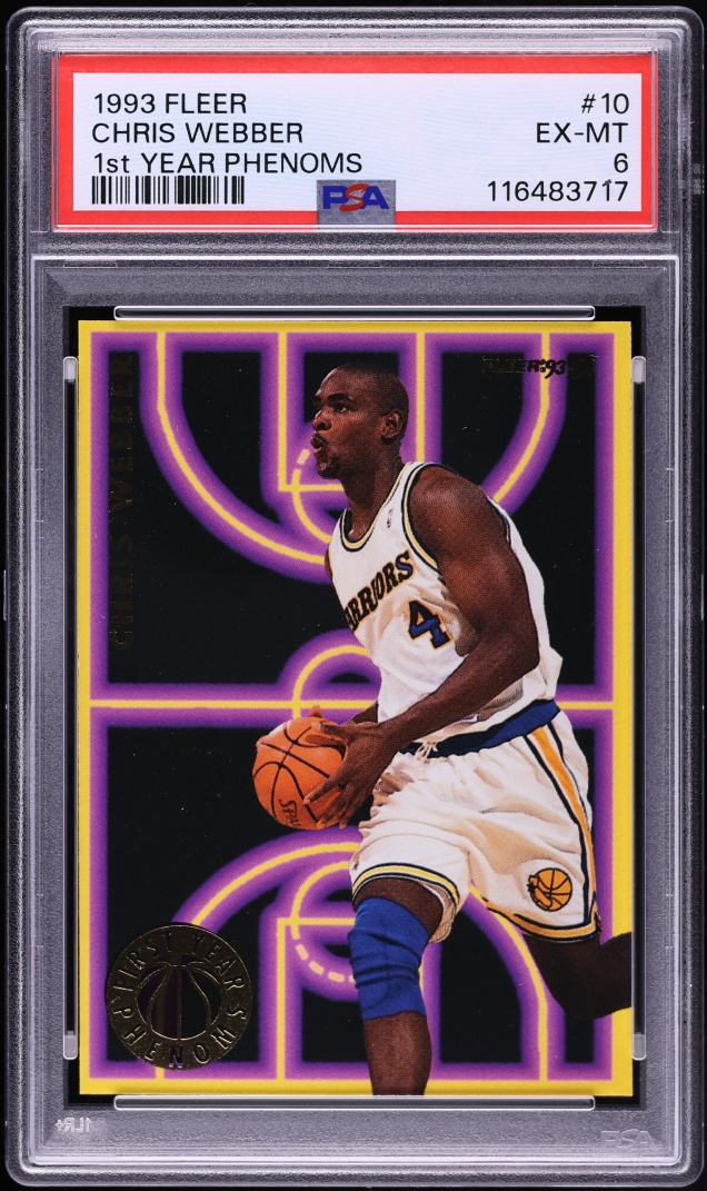 1993 Fleer 1st Year Phenoms Chris Webber ROOKIE #10 PSA 6 EXMT