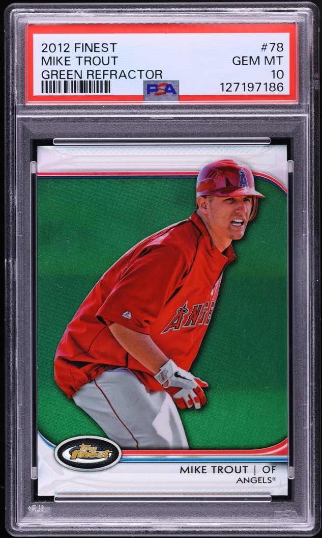 2012 Finest Green Refractor Mike Trout /199 #78 PSA 10 GEM MINT