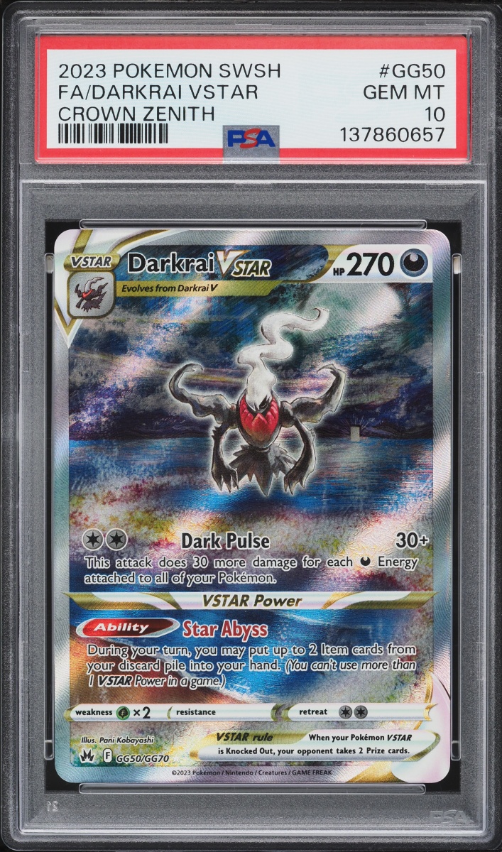 2023 Pokemon Sword & Shield Crown Zenith Alt Art Darkrai VSTAR #GG50 PSA 10 GEM MINT