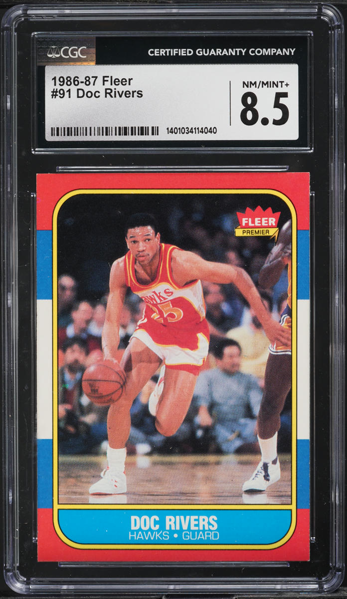 1986 Fleer Basketball Doc Rivers #91 CGC 8.5 NM-MT+