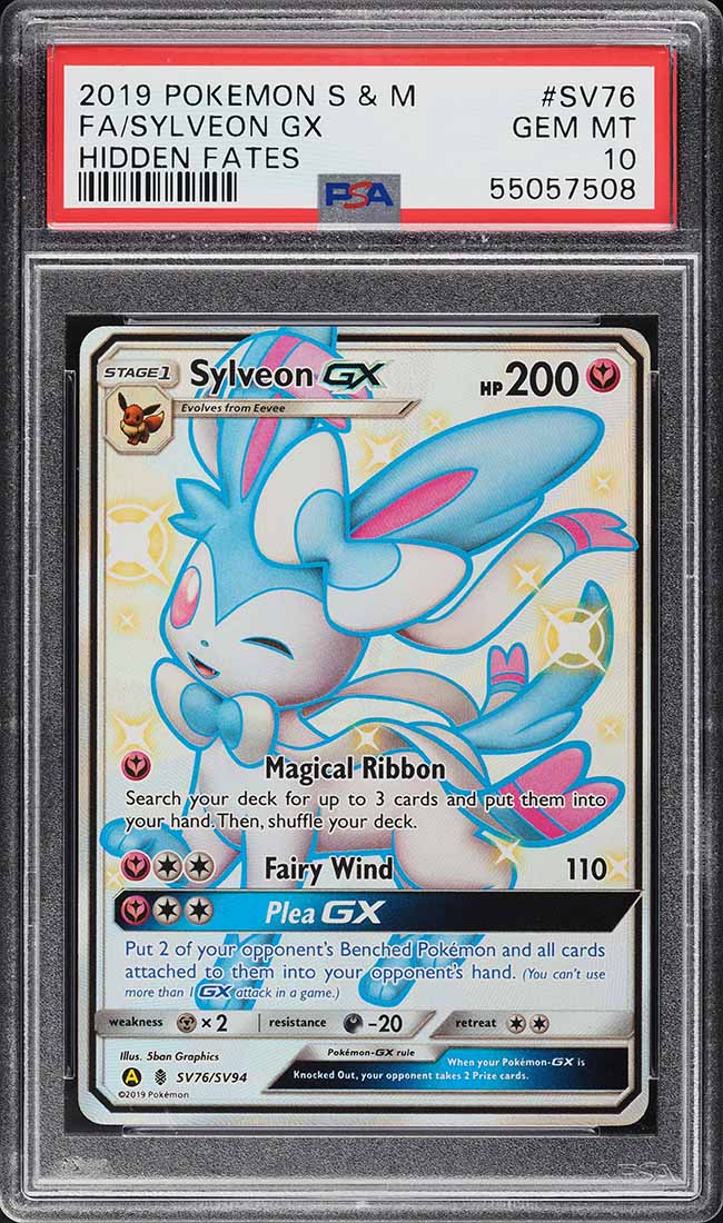 2019 Pokemon Sun & Moon Hidden Fates Full Art Sylveon GX #SV76 PSA 10 GEM MINT