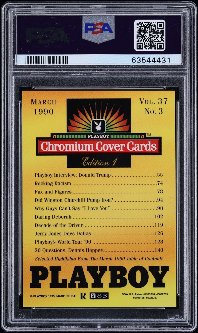 1995 Playboy Chromium Covers Refractor Donald Trump #85 PSA 9 MINT - Photo 2