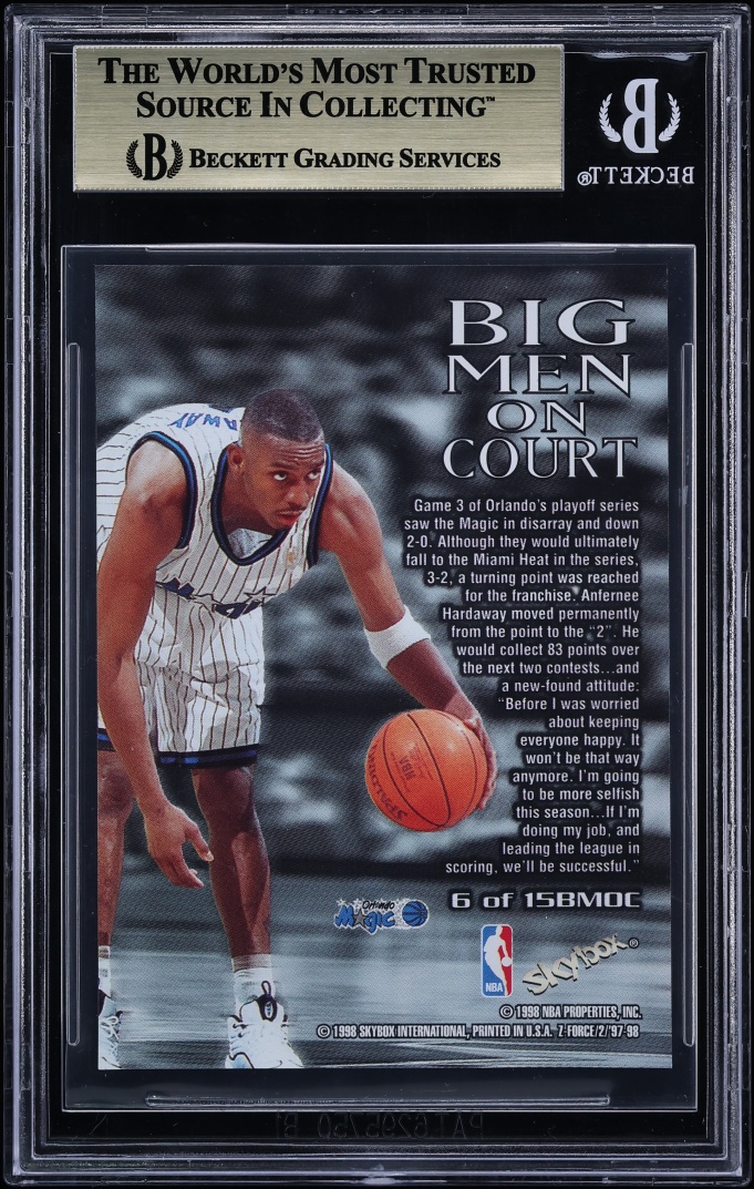 1997 Skybox Z-Force Big Men On Court Anfernee Hardaway #6 BGS 9.5 GEM MINT - Photo 2