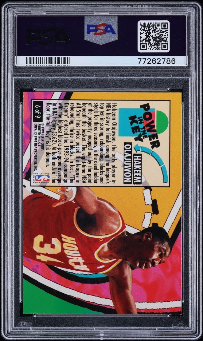 1993 Ultra Power In The Key Hakeem Olajuwon #6 PSA 9 MINT - Photo 2
