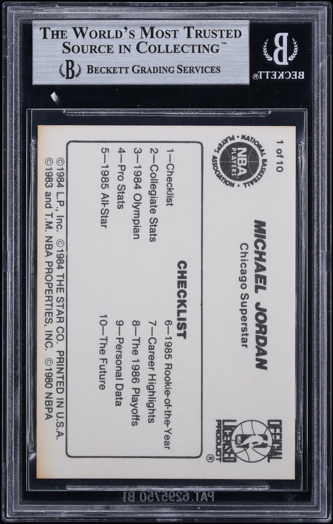 1986 Star MJ Michael Jordan ROOKIE #1 BGS 9 MINT - Photo 2