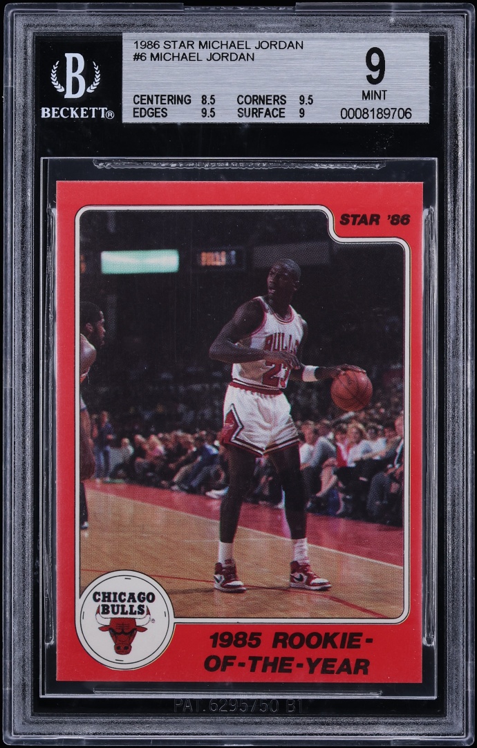 1986 Star MJ Michael Jordan ROOKIE #6 BGS 9 MINT