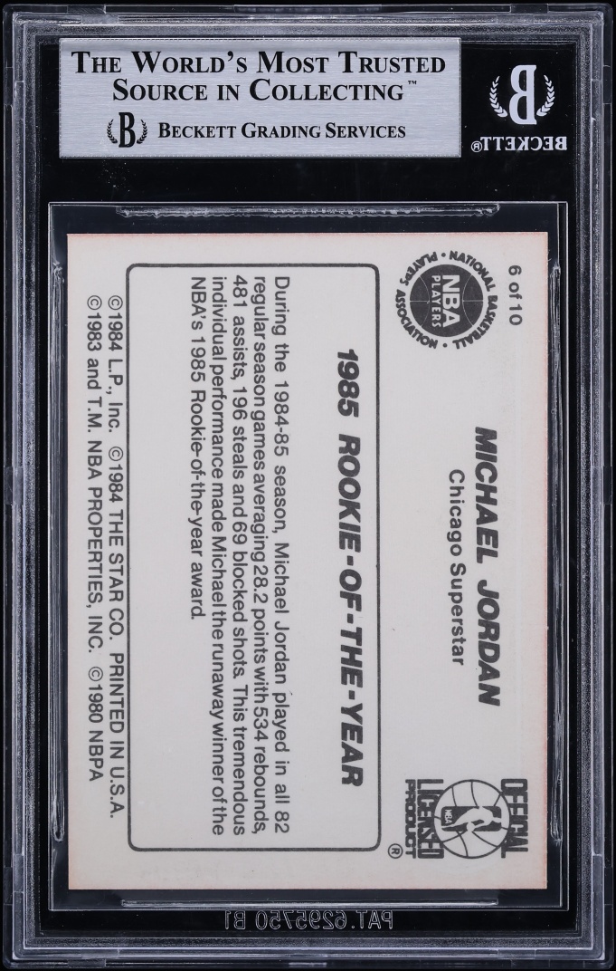 1986 Star MJ Michael Jordan ROOKIE #6 BGS 9 MINT - Photo 2