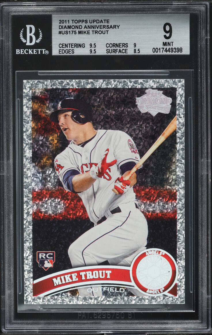 2011 Topps Update Diamond Anniversary Mike Trout ROOKIE #US175 BGS 9 MINT
