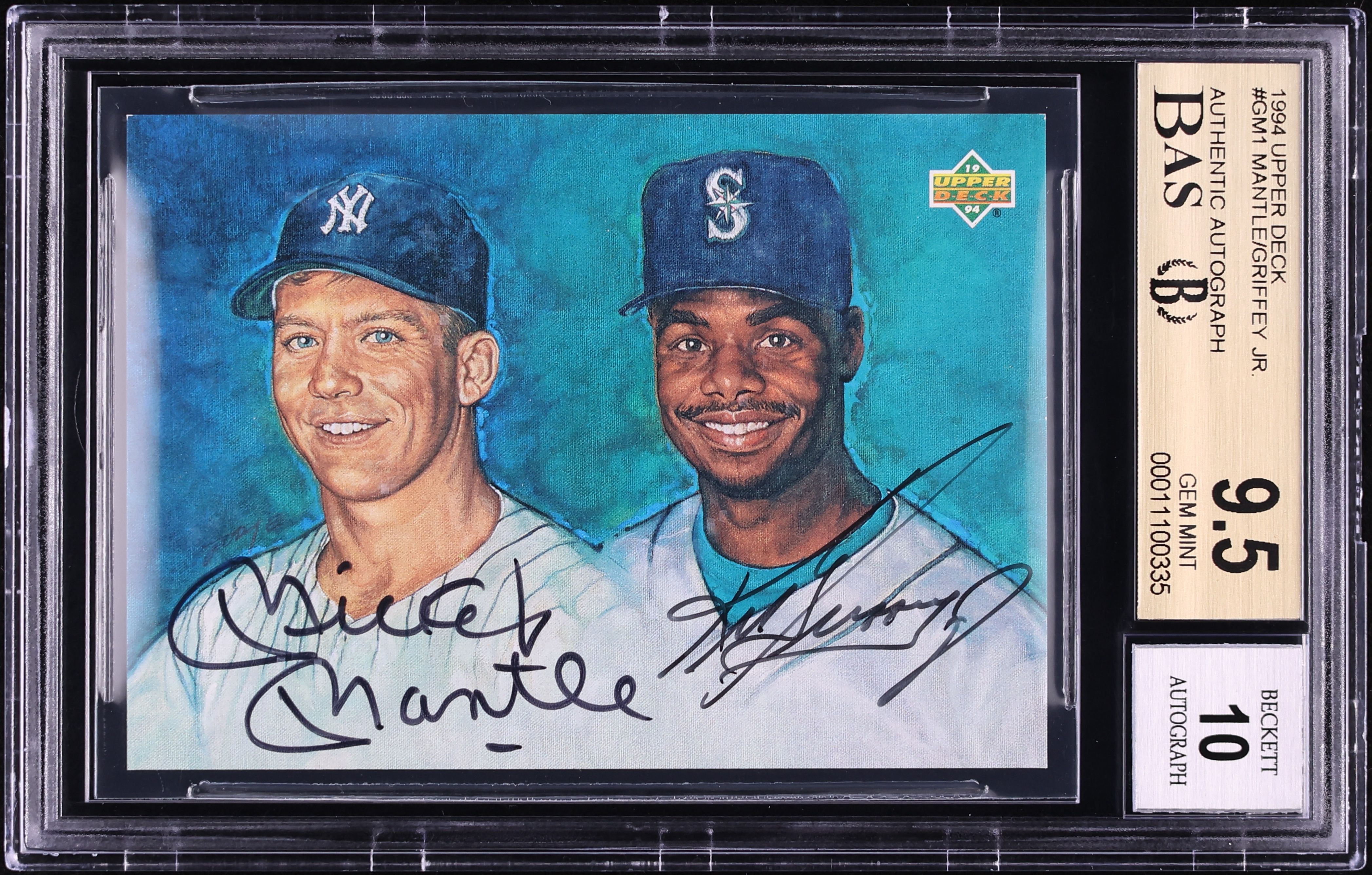 1994 Upper Deck Mickey Mantle & Ken Griffey Jr. AUTO #GM1 BAS BGS